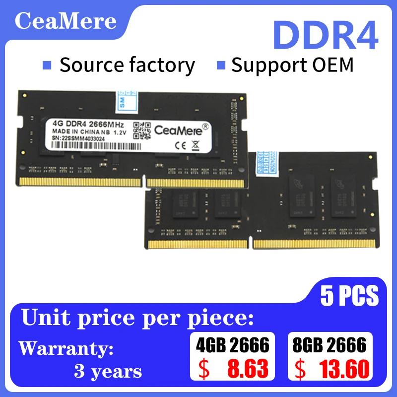 CeaMere DDR4 Ʈ ޸  ޸, 4G, 8G, 16G, 32G2400Mhz, 2666Mhz, 3200Mhz,288  RAM ޸ ī, 5 PCs 